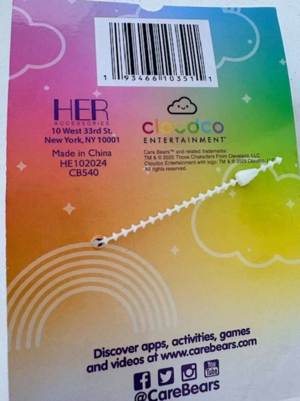 Care Bears Hair Claw Clip - NWT